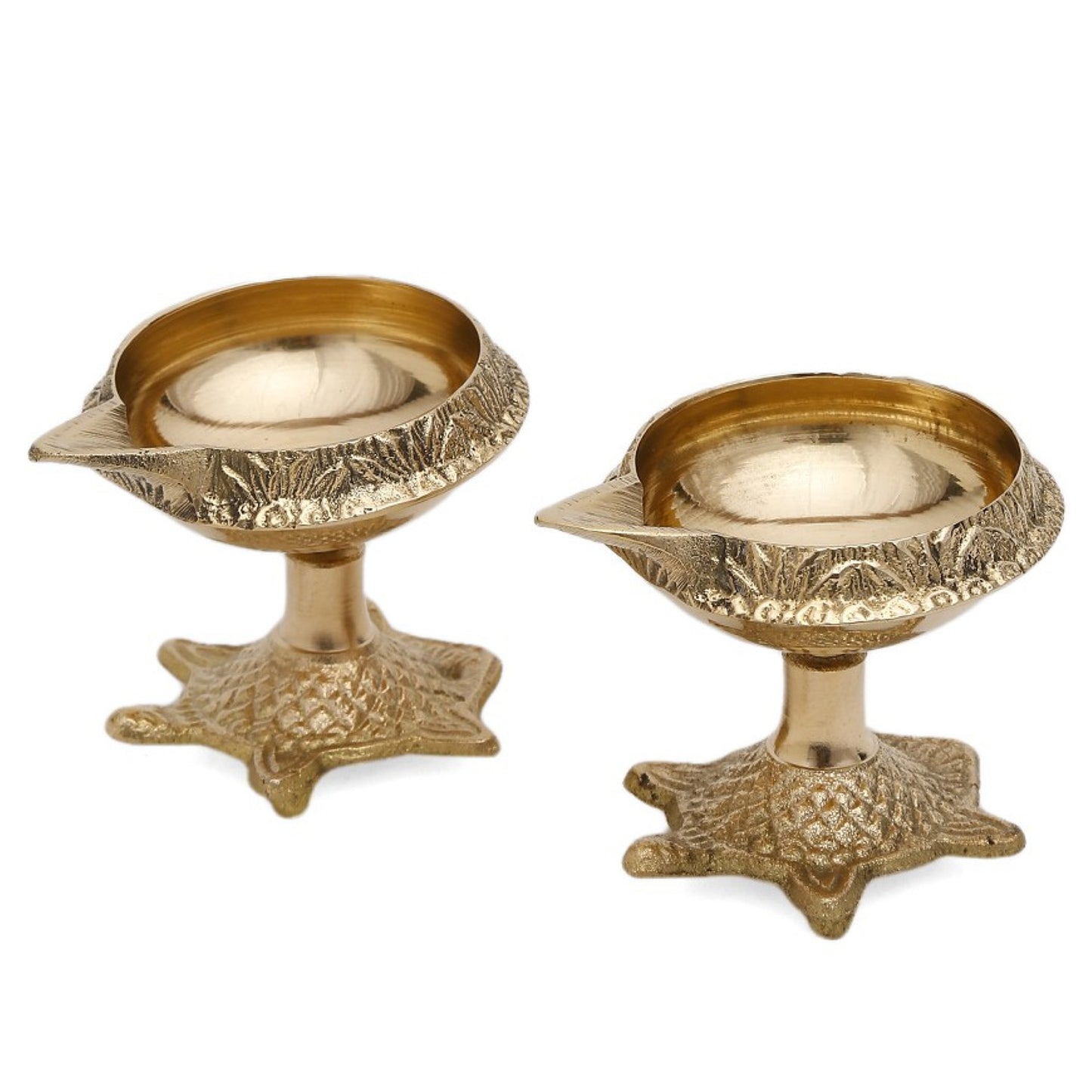 Brass Diya Kuber Kachhuwa (Tortoise) Diya for Pooja - Pack of 2 (2 Inches * 3 Inches)