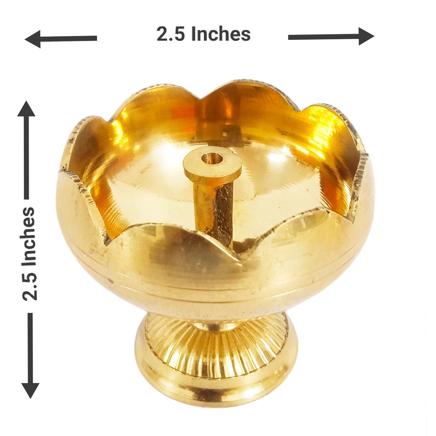 Brass Diya Lotus Brass Diya for Pooja - Pack of 2