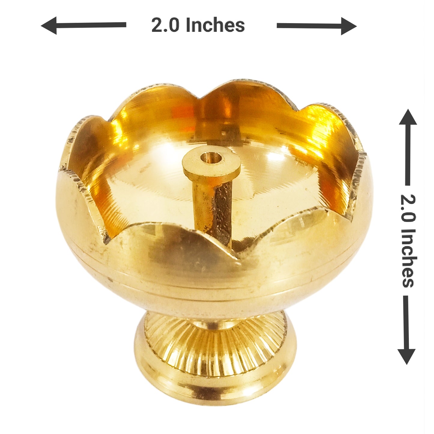 Brass Diya Lotus Brass Diya for Pooja - Pack of 2