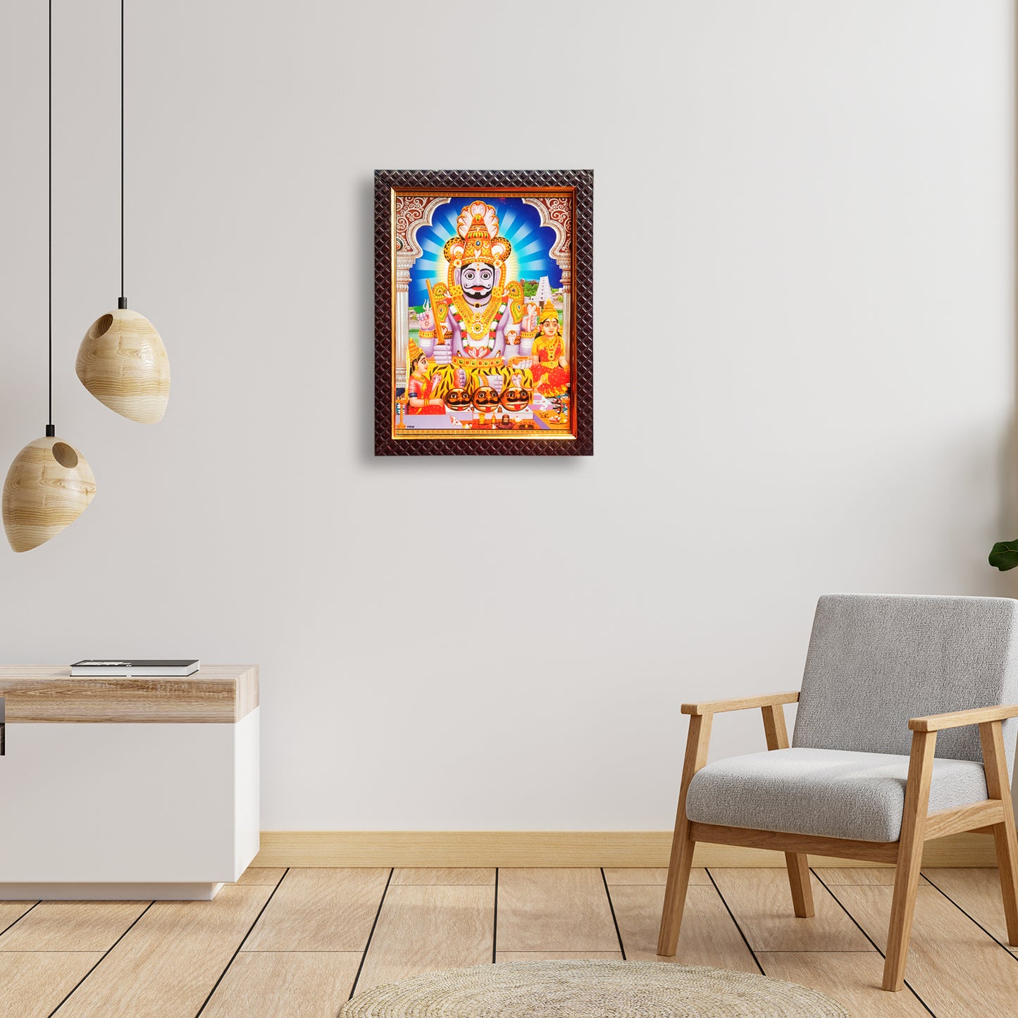 Mallanna Swamy Photo Frame for Temple / Home Office (10 Inches * 12.5 inches)