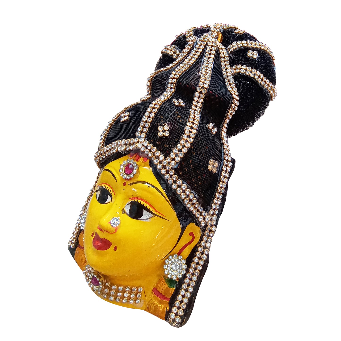 Varalakshmi Maata / Ammavari Face fully decorated for Pooja (9.0 inches * 4.0 Inches)