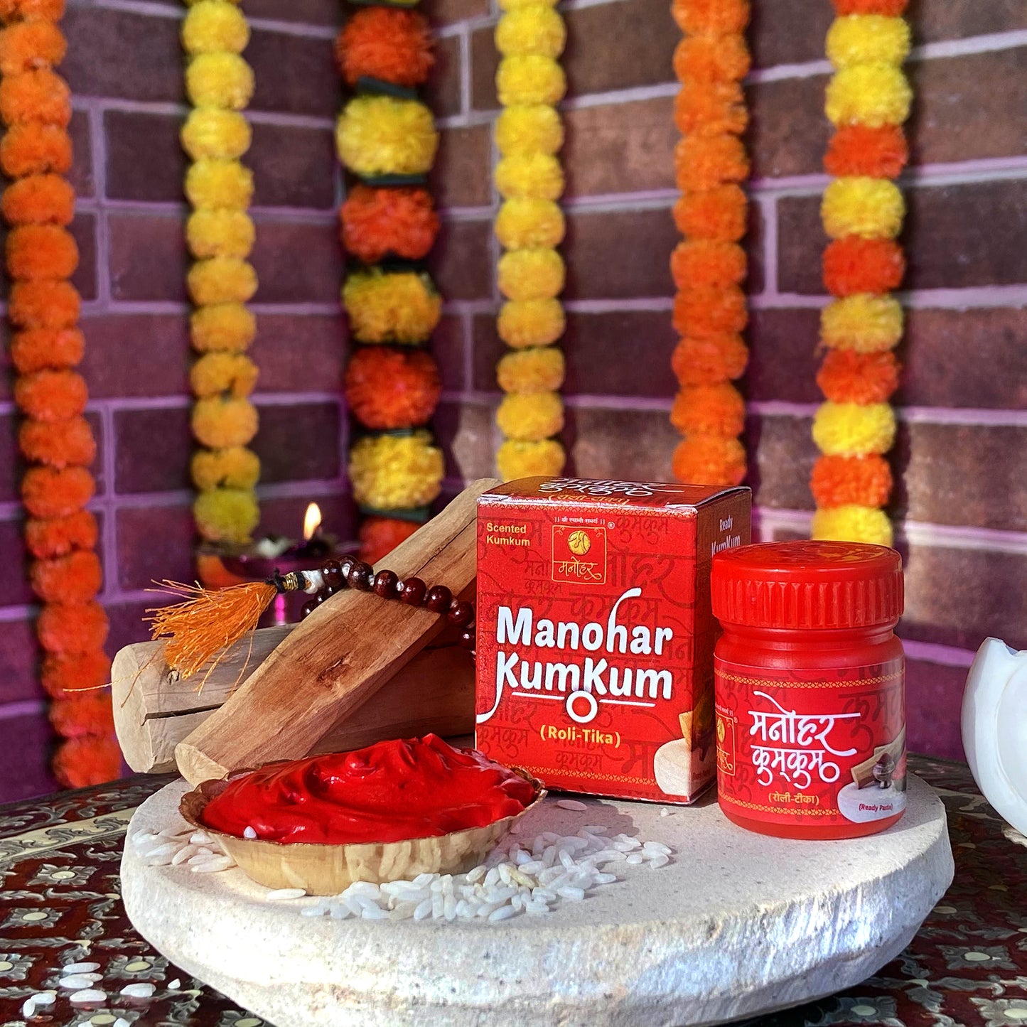 Kumkum Manohar Wet Kumkum (Paste) for Pooja - Red (30 gms)