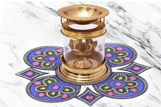 Brass Diya Decorative Brass Diya Oil Lamp Diffuser / Burner for Pooja Ghar Office Temple