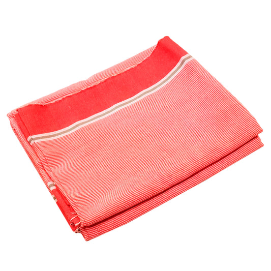 Pooja Angvastram / Cotton Kasi Towel For Pooja, Red Color (25 Inches * 60 Inches)