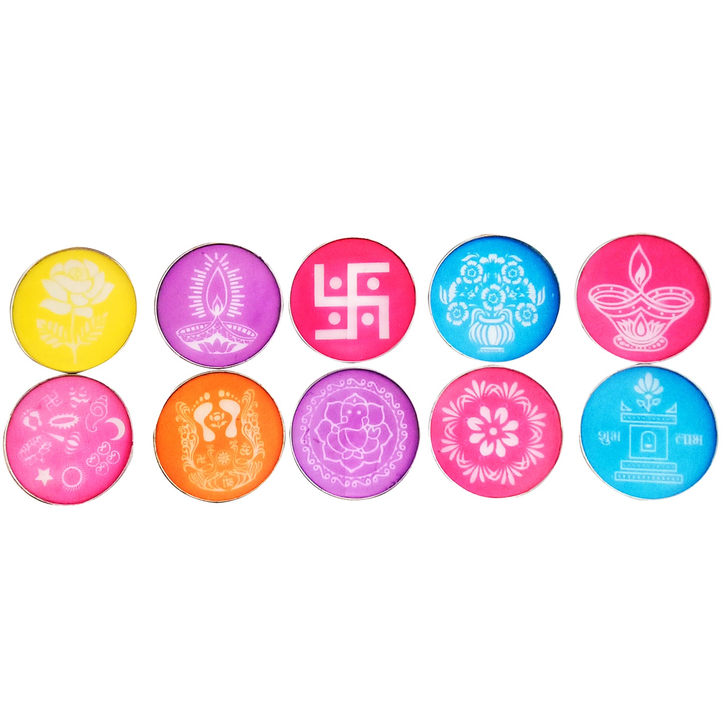 Plastic Jali Rangoli Stencils for Making Rangoli - 4 Inches (Pack of 10)