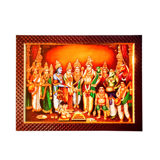 Lord Shiva Maa Parvati Vivah Photo Frame Photo Frame for Temple Home Office (10 Inches * 12.5 Inches)